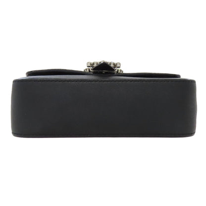 Jimmy Choo ジミーチュウ チェーンショルダー ロゴ ビジュー ショルダーバッグ レザー レディース 中古