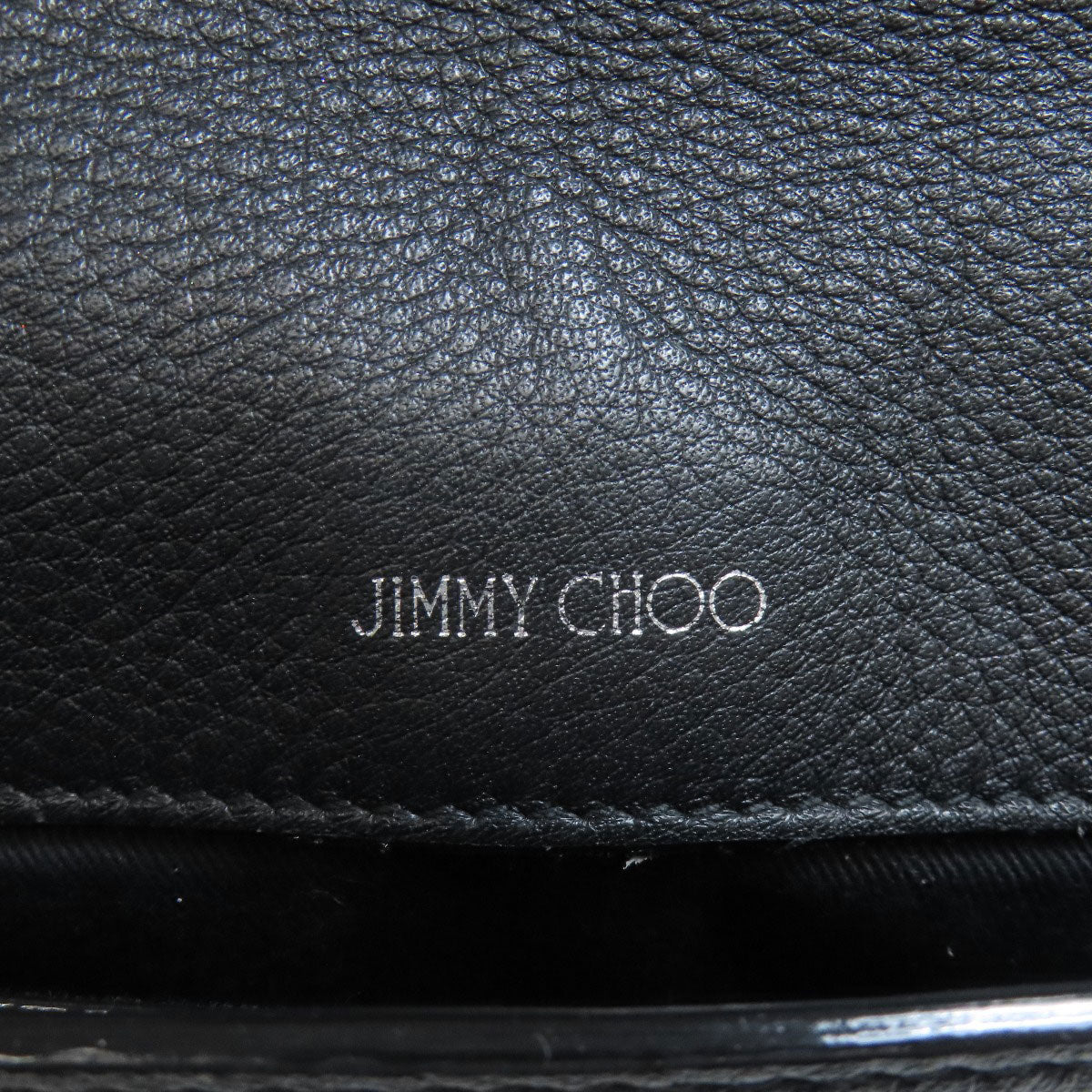 Jimmy Choo ジミーチュウ チェーンショルダー ロゴ ビジュー ショルダーバッグ レザー レディース 中古