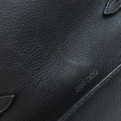 Jimmy Choo ジミーチュウ チェーンショルダー ロゴ ビジュー ショルダーバッグ レザー レディース 中古