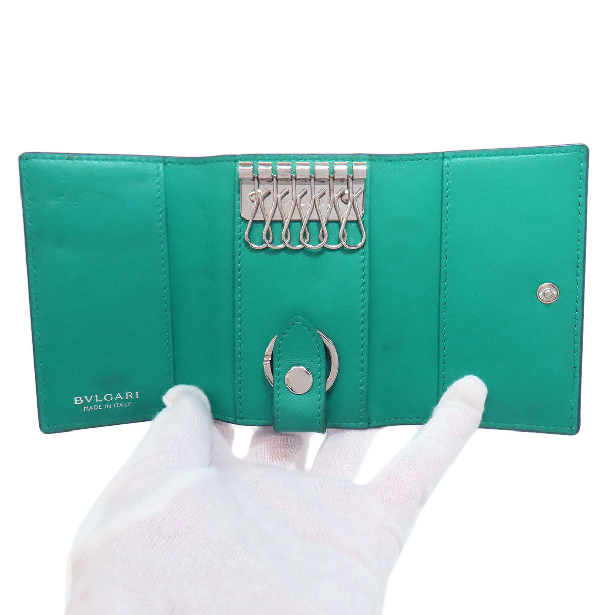 BVLGARI ブルガリ ロゴ キーケース レザー レディース 中古