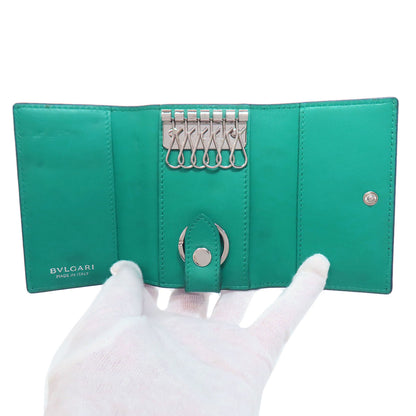 BVLGARI ブルガリ ロゴ キーケース レザー レディース 中古