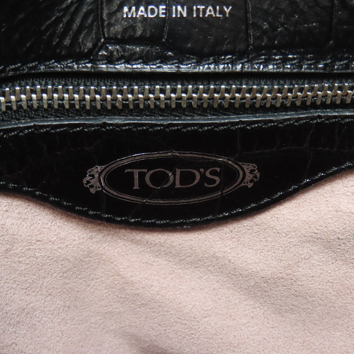 TODS トッズ 型押 ダブルT 2WAY ハンドバッグ レザー レディース 中古