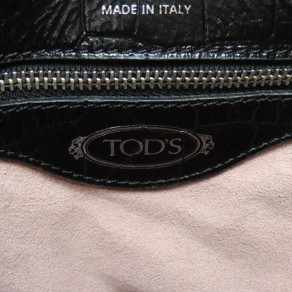 TODS トッズ 型押 ダブルT 2WAY ハンドバッグ レザー レディース 中古