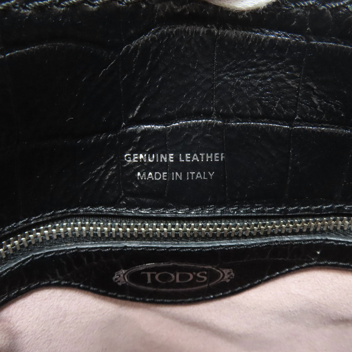 TODS トッズ 型押 ダブルT 2WAY ハンドバッグ レザー レディース 中古