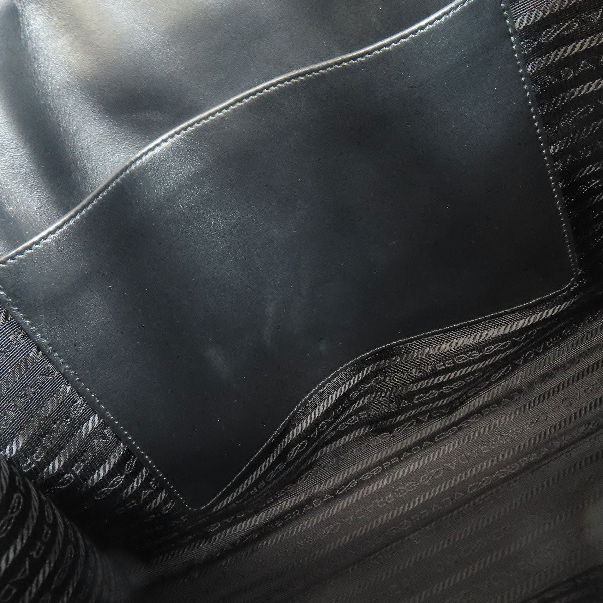 PRADA プラダ 1BA378 ロゴ シンボル ハンドバッグ カーフ レディース 中古