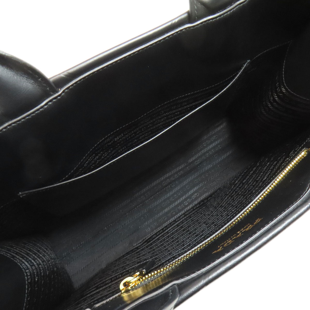 PRADA プラダ 1BA378 ロゴ シンボル ハンドバッグ カーフ レディース 中古