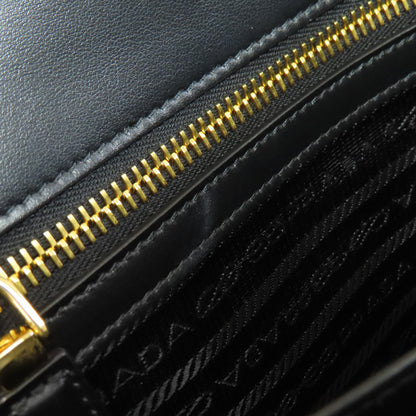 PRADA プラダ 1BA378 ロゴ シンボル ハンドバッグ カーフ レディース 中古