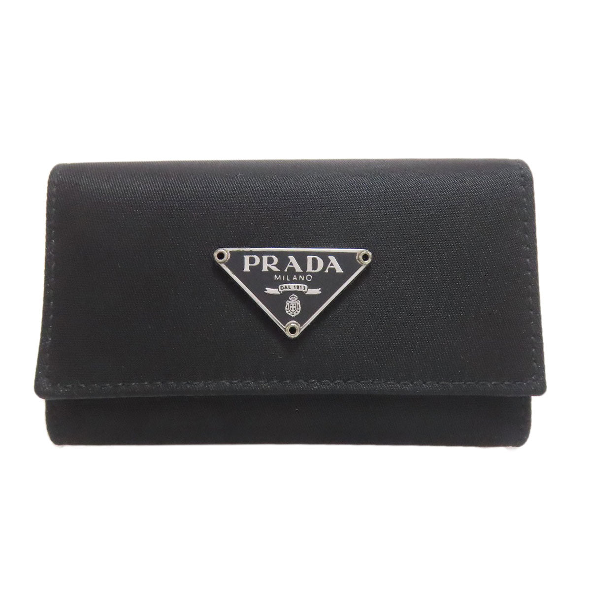 PRADA プラダ ロゴ金具 キーケース ナイロン レディース 中古