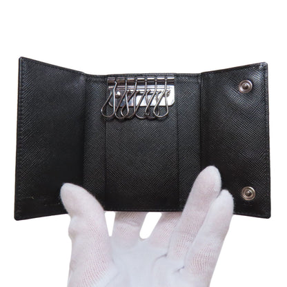 PRADA プラダ ロゴ金具 キーケース ナイロン レディース 中古