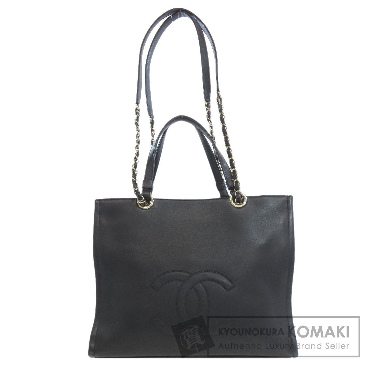 CHANEL シャネル ココマーク 2WAY トートバッグ カーフ レディース 中古