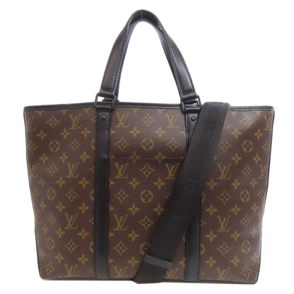 LOUIS VUITTON ルイヴィトン M45734 マカサー ウィークエンド トートバッグ モノグラムキャンバス レディース 中古