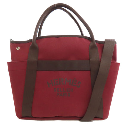 HERMES エルメス サック ド パンサージュグルーム 2WAY トートバッグ キャンバス レディース 中古