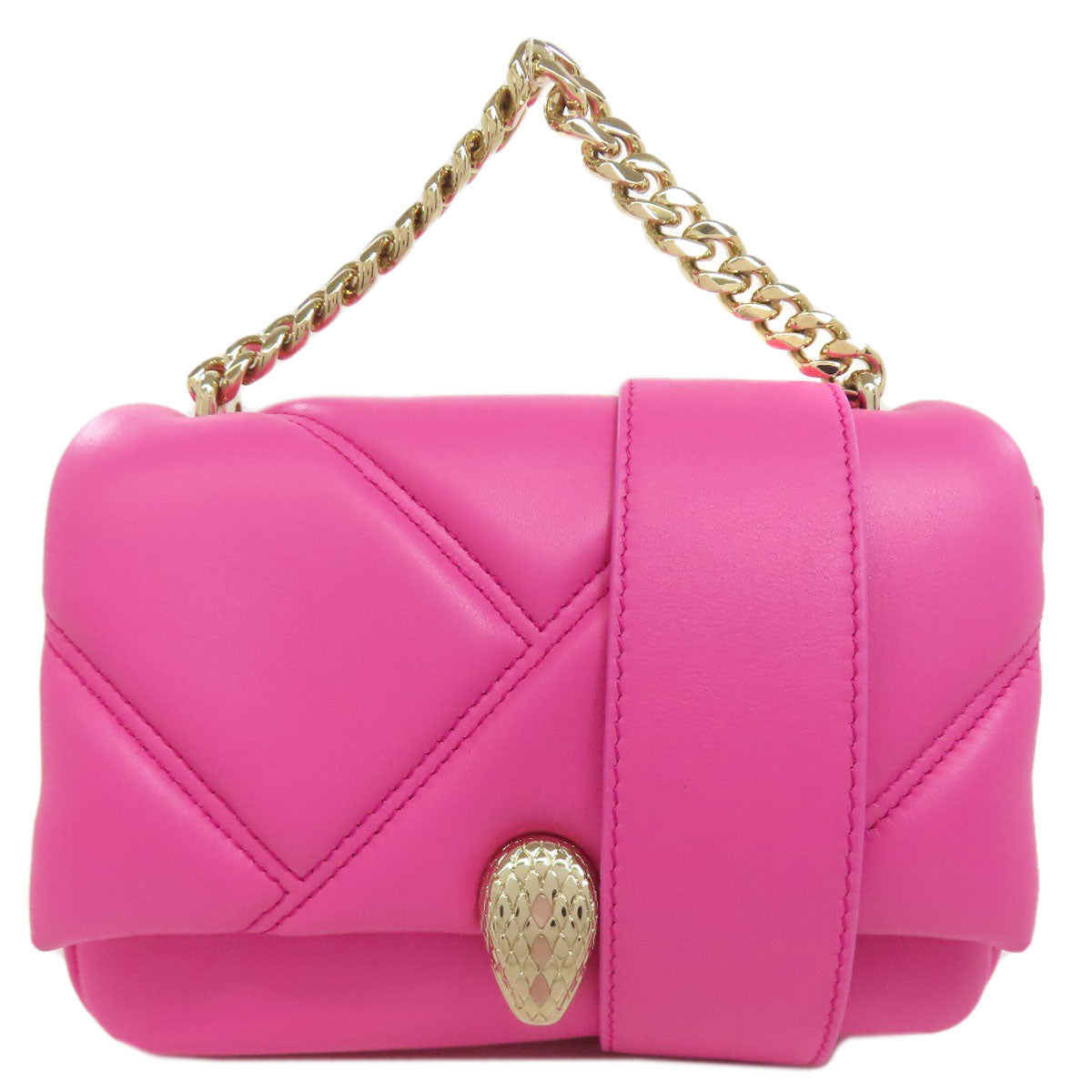 BVLGARI ブルガリ セルペンティ カボション ミニ クロスボディ 2WAY ハンドバッグ カーフ レディース 中古