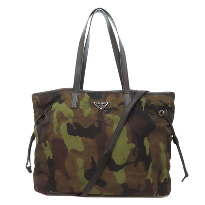 PRADA プラダ B4001T カモフラージュ柄 2WAY トートバッグ ナイロン レディース 中古
