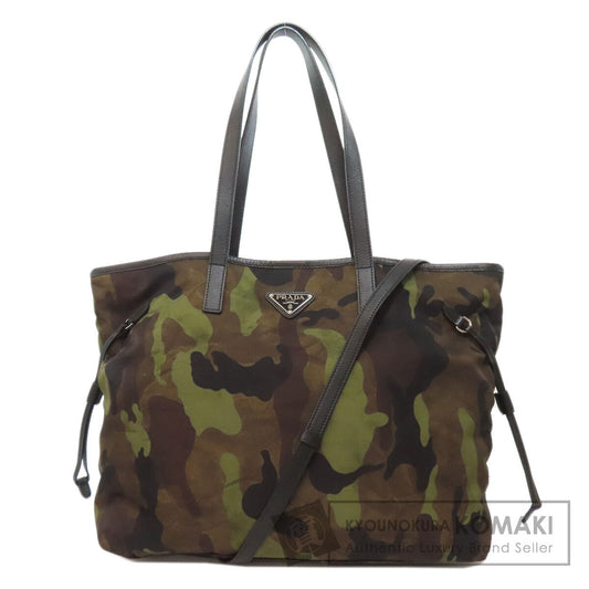 PRADA プラダ B4001T カモフラージュ柄 2WAY トートバッグ ナイロン レディース 中古