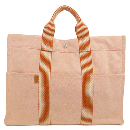 HERMES エルメス ニューフールトゥMM ハンドバッグ キャンバス レディース 中古