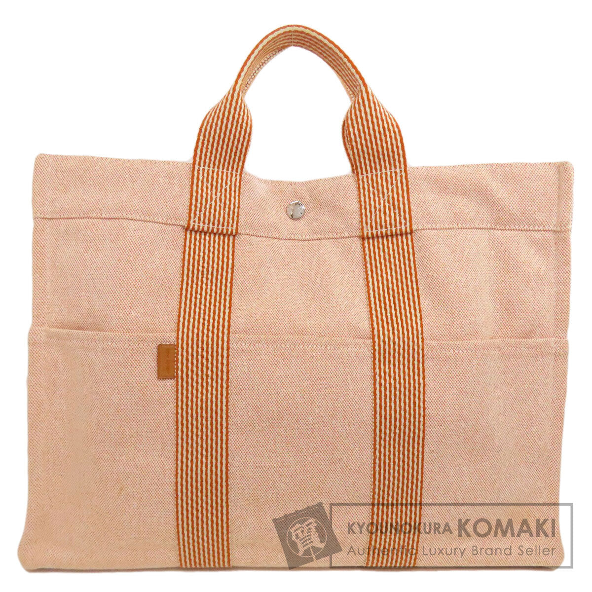 HERMES エルメス ニューフールトゥMM ハンドバッグ キャンバス レディース 中古