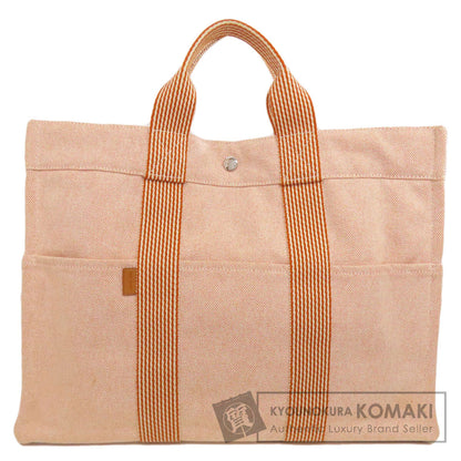 HERMES エルメス ニューフールトゥMM ハンドバッグ キャンバス レディース 中古