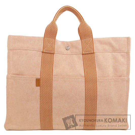HERMES エルメス ニューフールトゥMM ハンドバッグ キャンバス レディース 中古