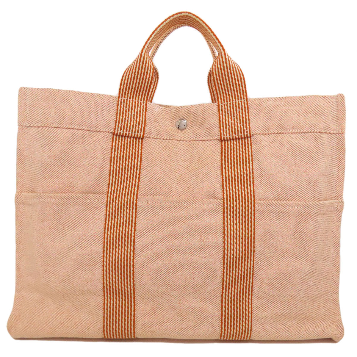HERMES エルメス ニューフールトゥMM ハンドバッグ キャンバス レディース 中古