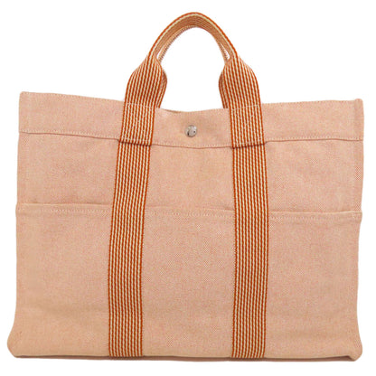 HERMES エルメス ニューフールトゥMM ハンドバッグ キャンバス レディース 中古