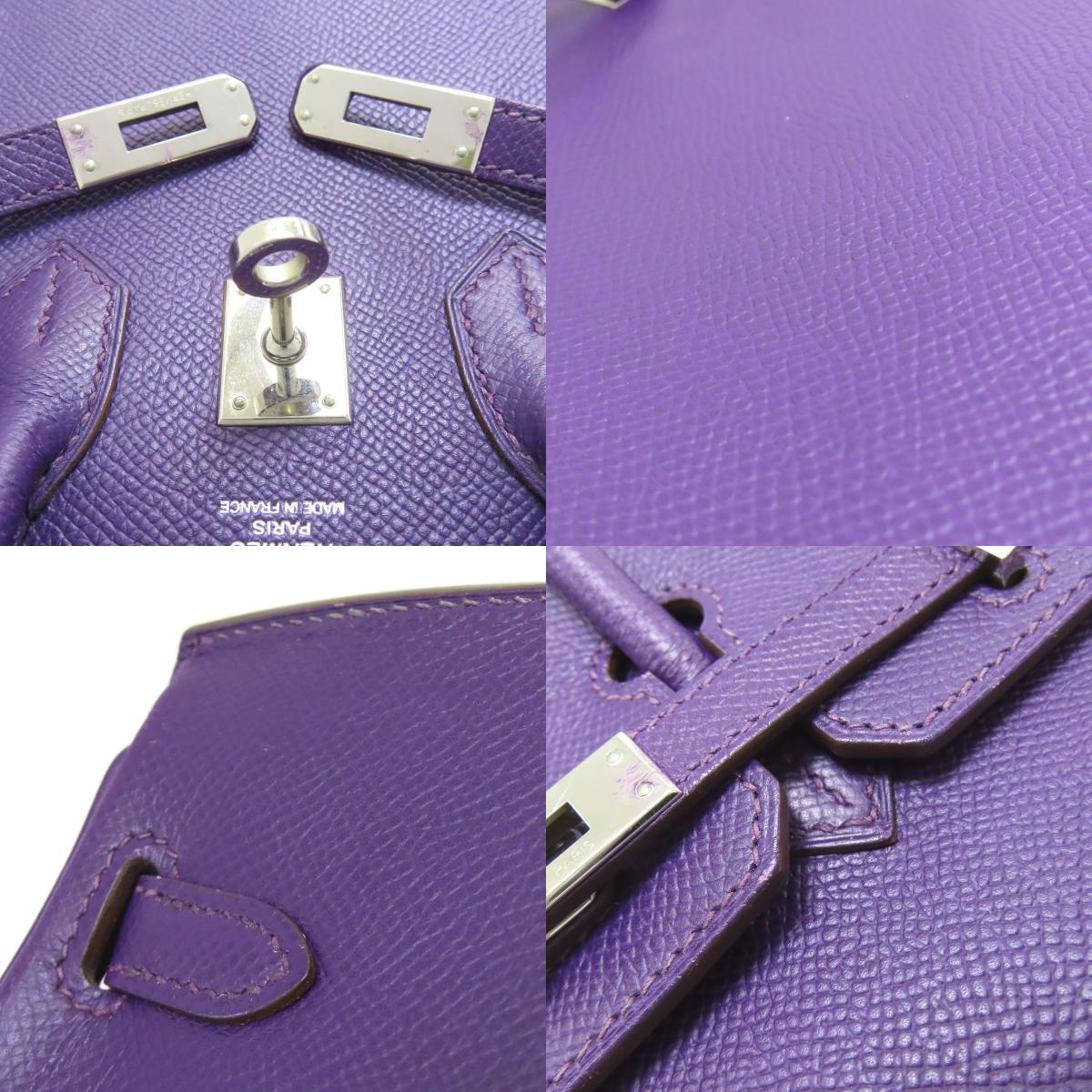 HERMES エルメス バーキン25 シルバー金具 ハンドバッグ エプソン レディース 中古
