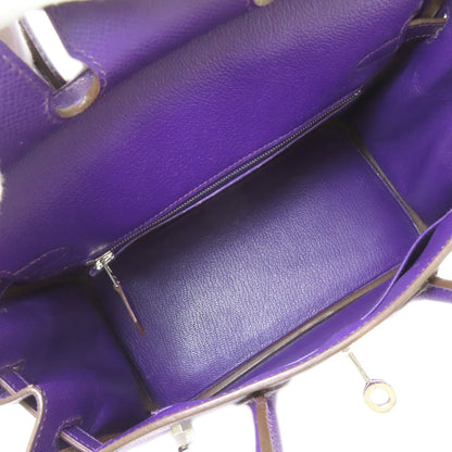 HERMES エルメス バーキン25 シルバー金具 ハンドバッグ エプソン レディース 中古
