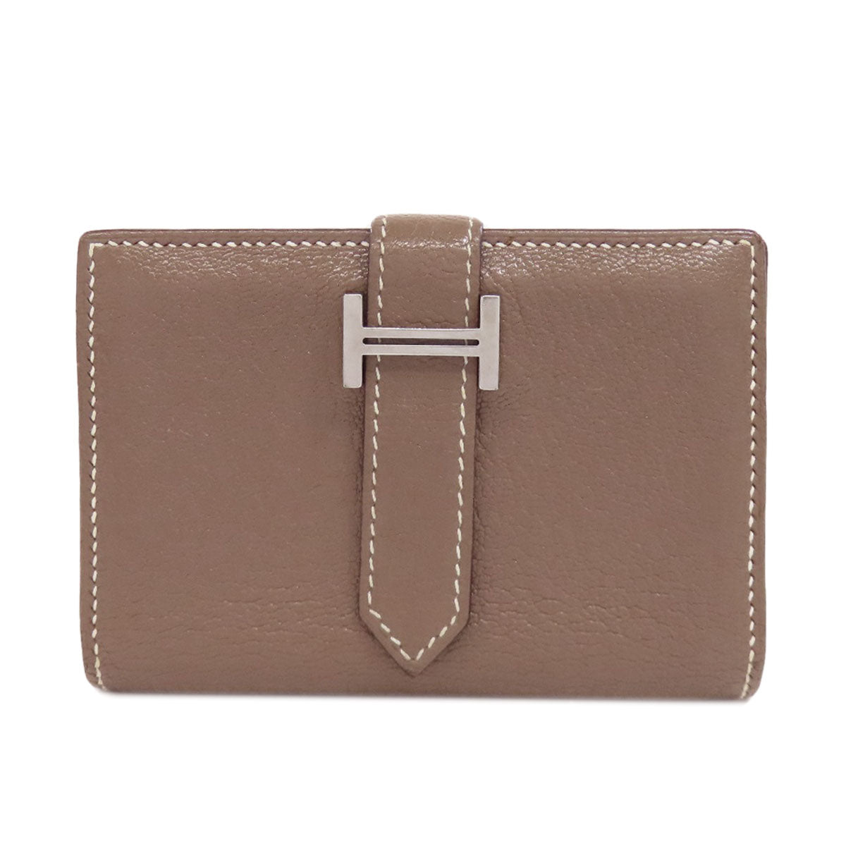 HERMES エルメス ベアンミニ エトープ シルバー金具 コインケース シェーブル レディース 中古