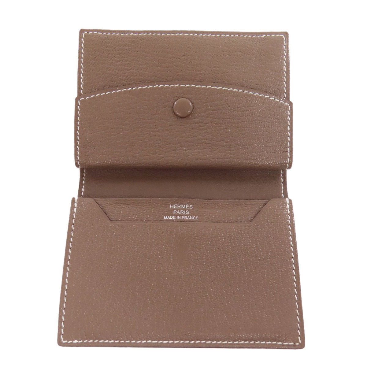 HERMES エルメス ベアンミニ エトープ シルバー金具 コインケース シェーブル レディース 中古