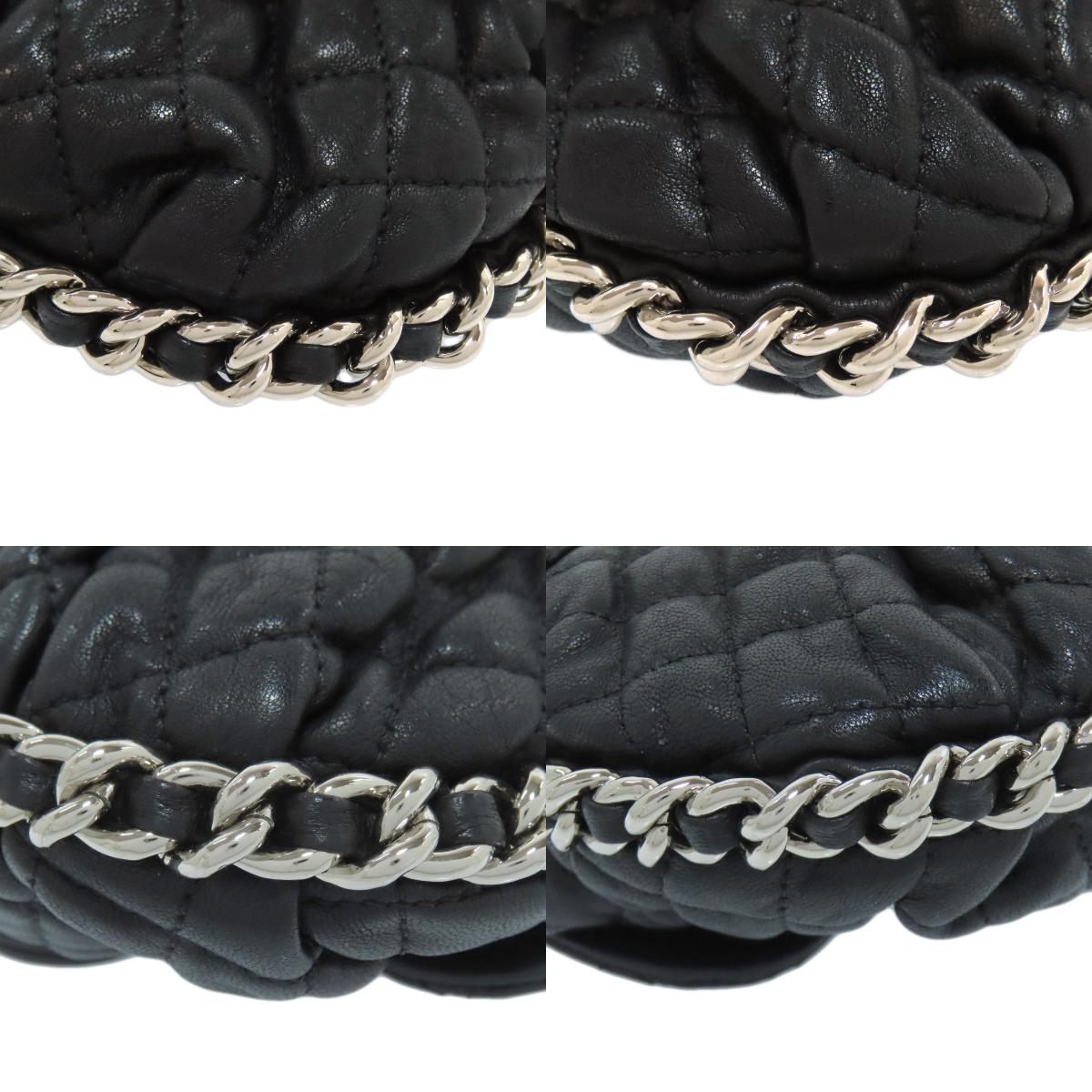 CHANEL シャネル チェーンショルダー マトラッセ シルバー金具 ショルダーバッグ カーフ レディース 中古