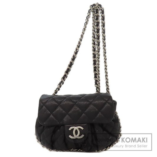 CHANEL シャネル チェーンショルダー マトラッセ シルバー金具 ショルダーバッグ カーフ レディース 中古