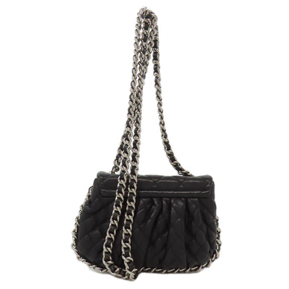 CHANEL シャネル チェーンショルダー マトラッセ シルバー金具 ショルダーバッグ カーフ レディース 中古