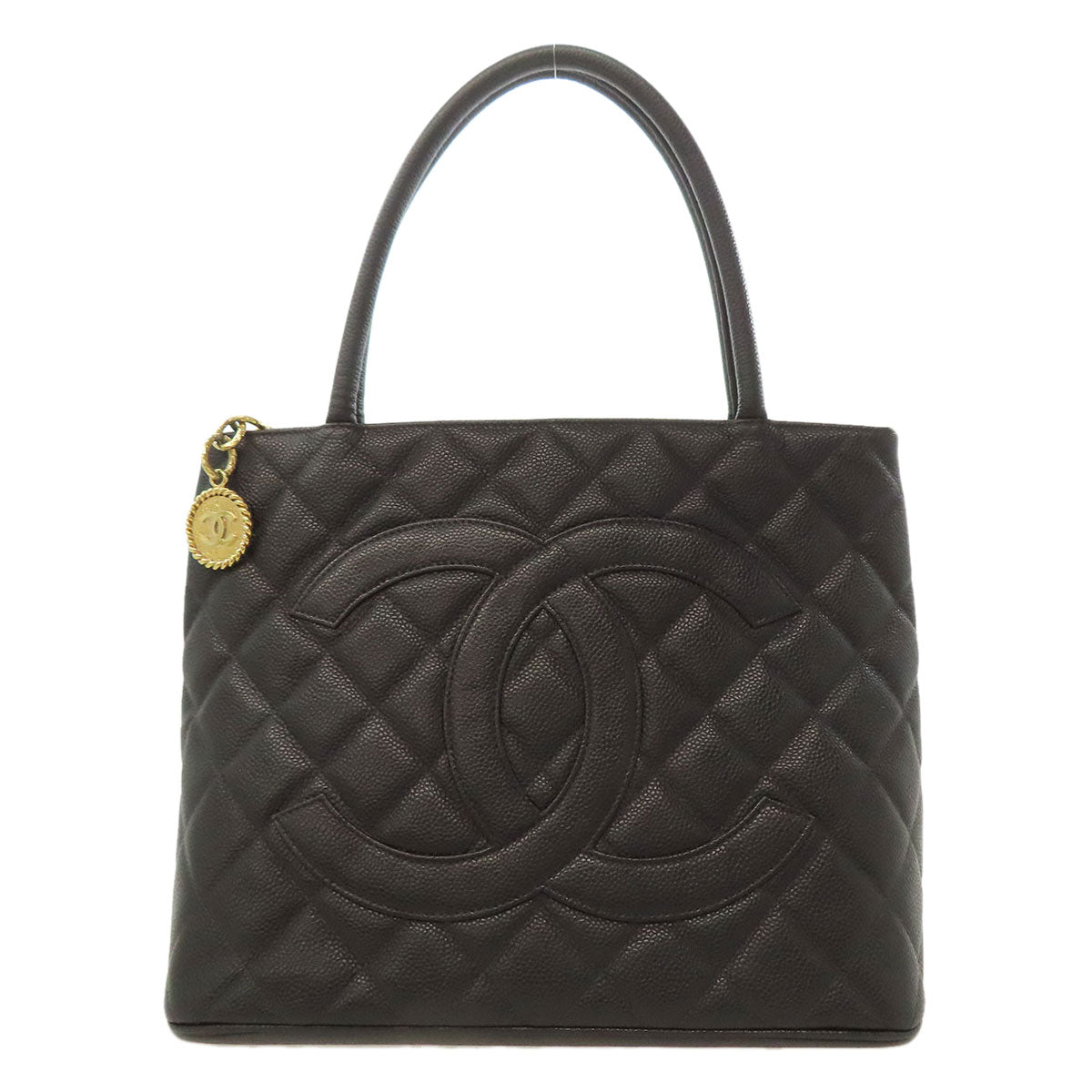 CHANEL シャネル 復刻トート ゴールド金具 トートバッグ グレインド カーフスキン レディース 中古
