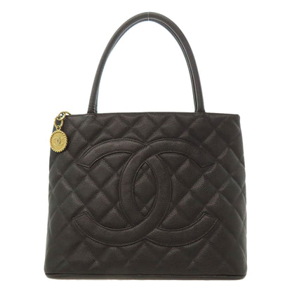 CHANEL シャネル 復刻トート ゴールド金具 トートバッグ グレインド カーフスキン レディース 中古