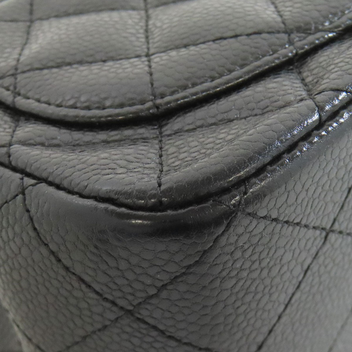 CHANEL シャネル チェーンショルダー マトラッセ シルバー金具 ショルダーバッグ グレインド カーフスキン レディース 中古