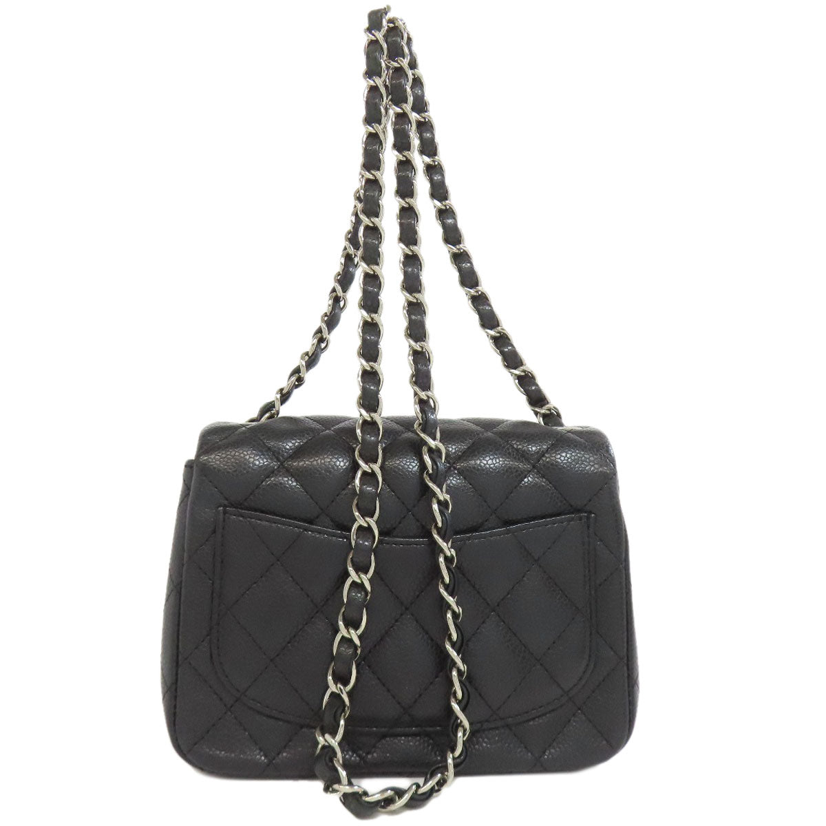 CHANEL シャネル チェーンショルダー マトラッセ シルバー金具 ショルダーバッグ グレインド カーフスキン レディース 中古