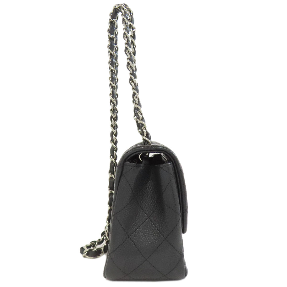 CHANEL シャネル チェーンショルダー マトラッセ シルバー金具 ショルダーバッグ グレインド カーフスキン レディース 中古