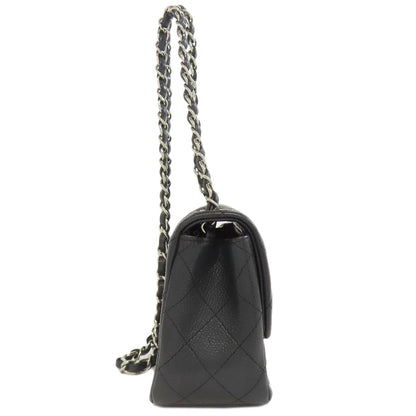 CHANEL シャネル チェーンショルダー マトラッセ シルバー金具 ショルダーバッグ グレインド カーフスキン レディース 中古