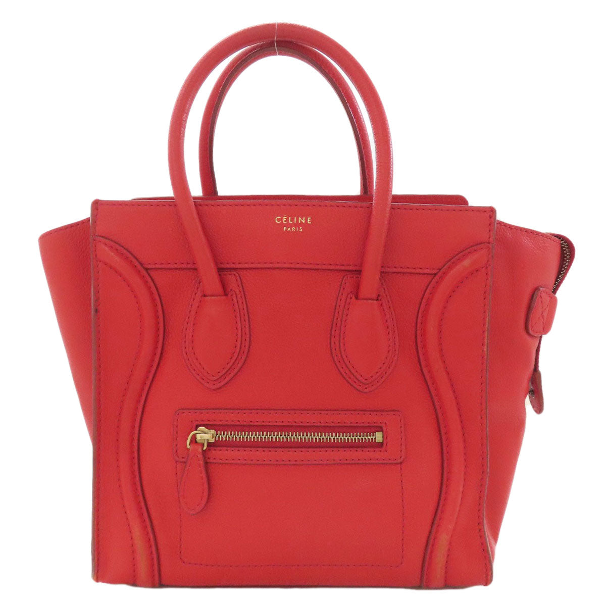 CELINE セリーヌ ラゲージマイクロ ハンドバッグ レザー レディース 中古