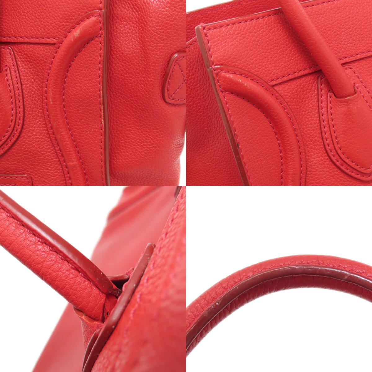 CELINE セリーヌ ラゲージマイクロ ハンドバッグ レザー レディース 中古