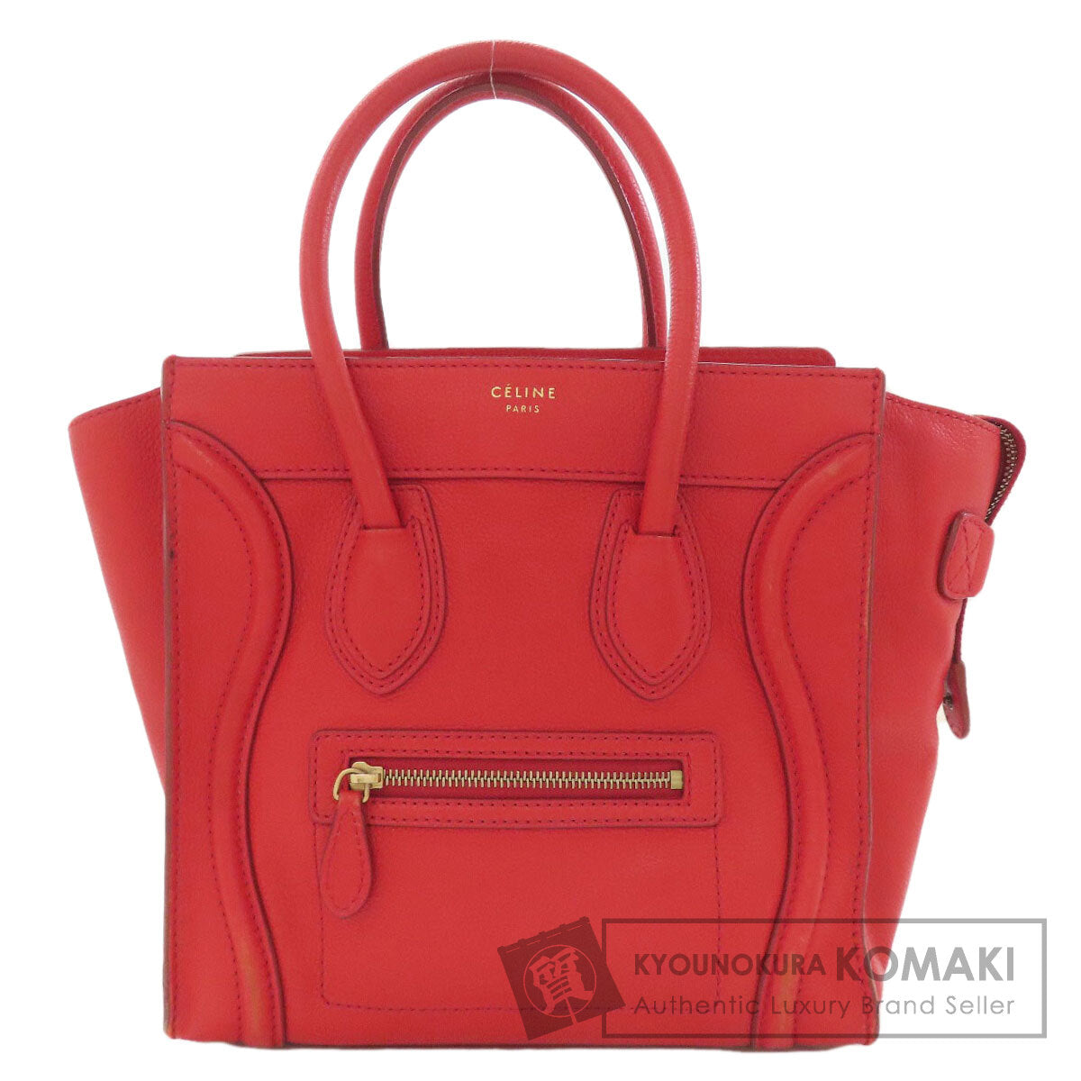 CELINE セリーヌ ラゲージマイクロ ハンドバッグ レザー レディース 中古