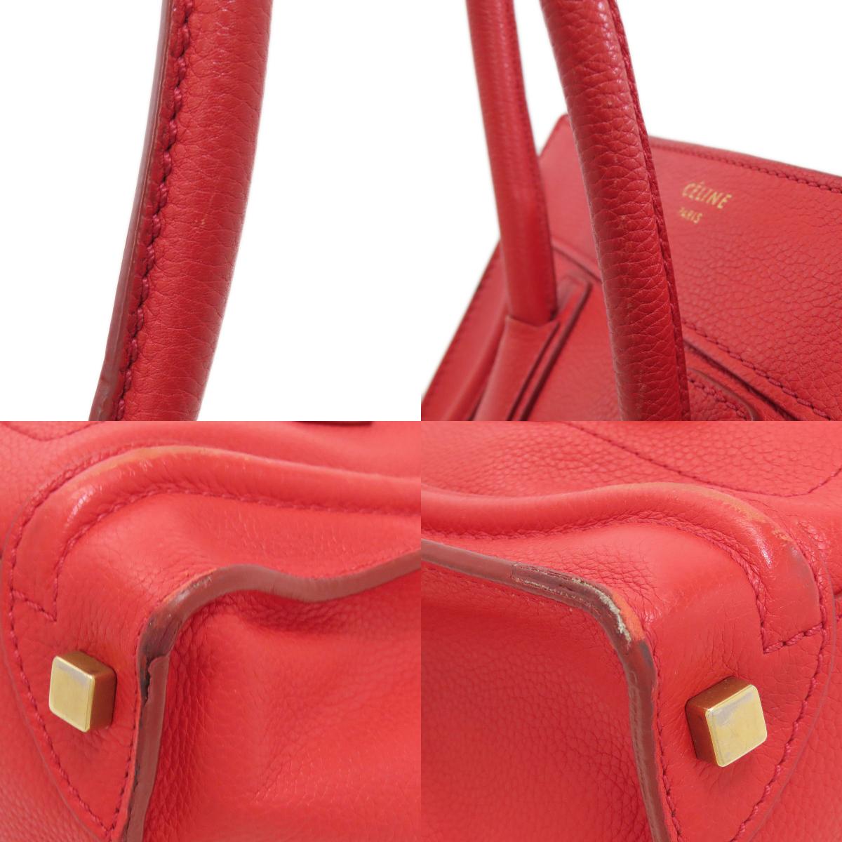 CELINE セリーヌ ラゲージマイクロ ハンドバッグ レザー レディース 中古