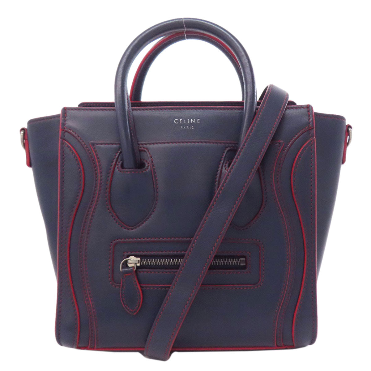 CELINE セリーヌ ラゲージナノ 2WAY ハンドバッグ カーフ レディース 中古