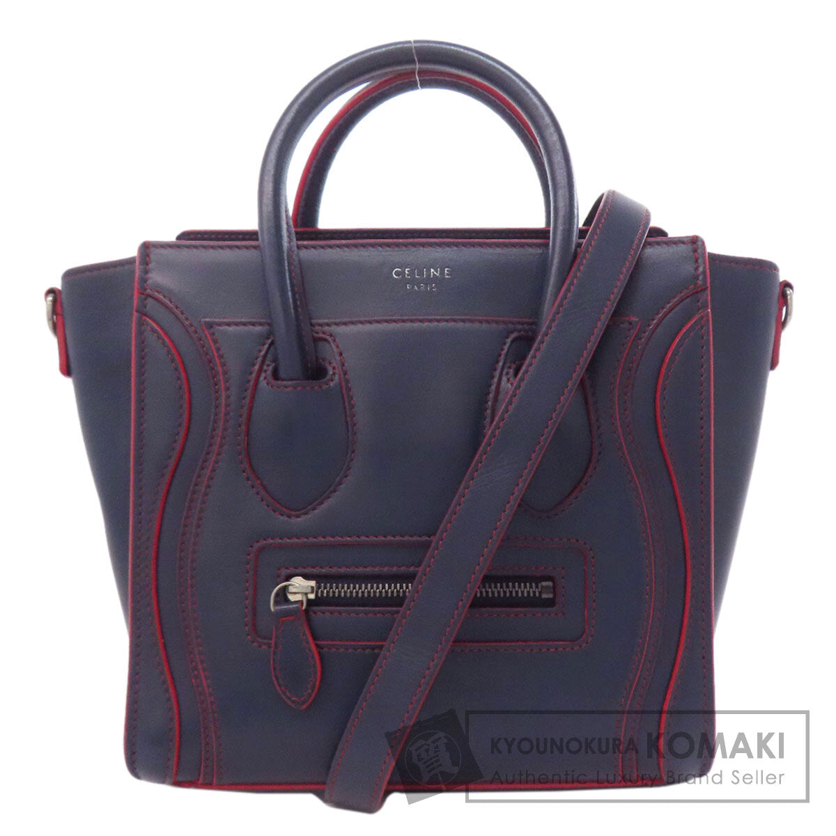 CELINE セリーヌ ラゲージナノ 2WAY ハンドバッグ カーフ レディース 中古