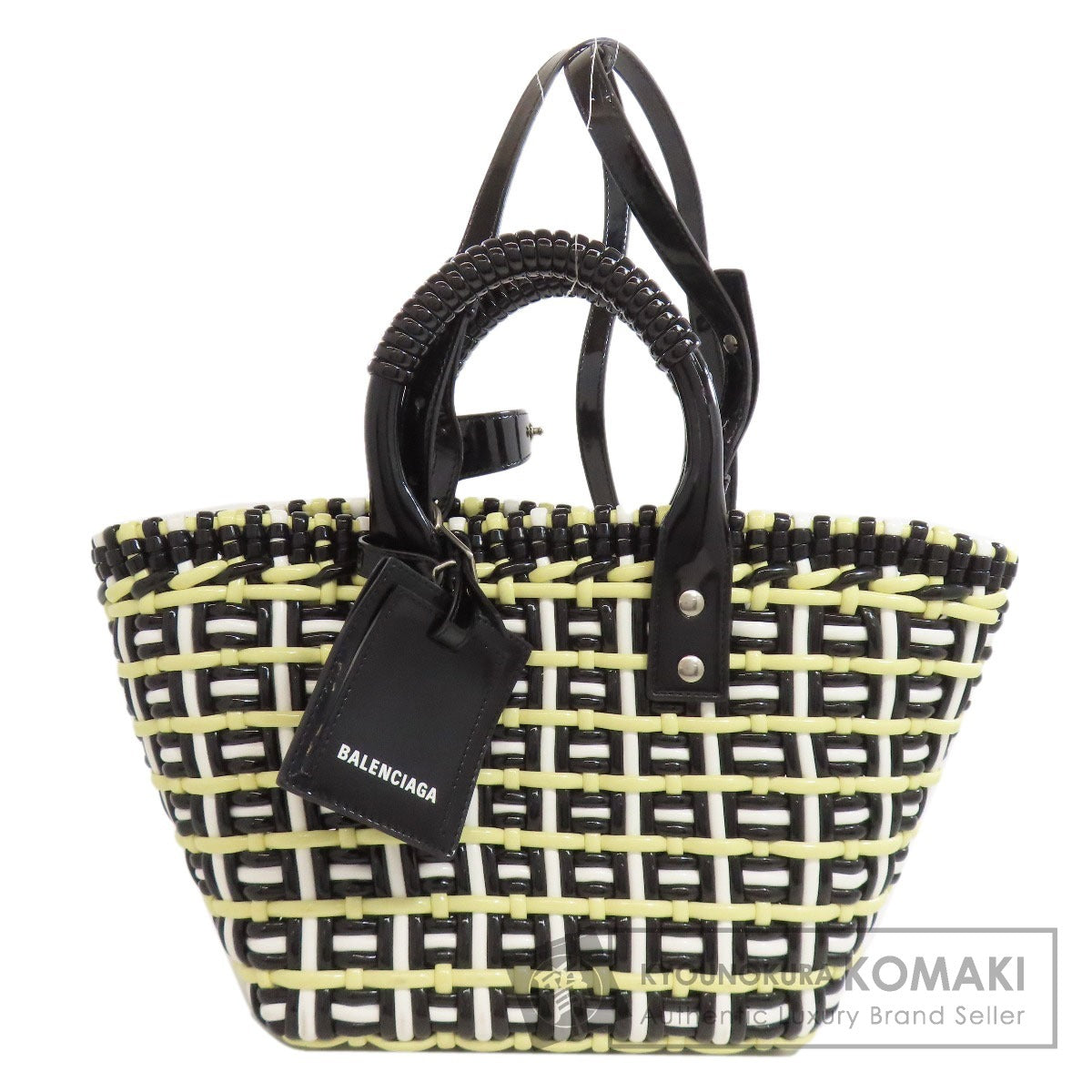 BALENCIAGA バレンシアガ 671342 ビストロXS 2WAY ハンドバッグ エナメル レディース 中古