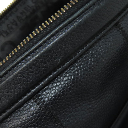 CHANEL シャネル チョコバー シルバー金具 2WAY ボストンバッグ グレインド カーフスキン レディース 中古