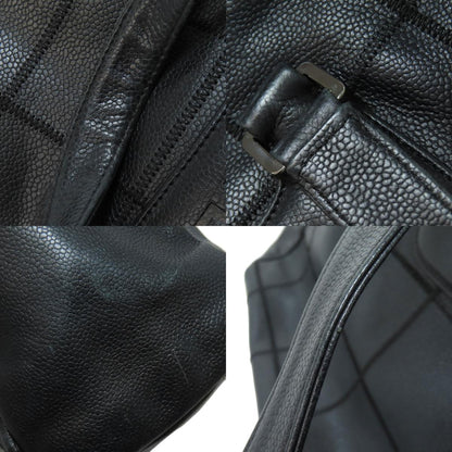 CHANEL シャネル チョコバー シルバー金具 2WAY ボストンバッグ グレインド カーフスキン レディース 中古