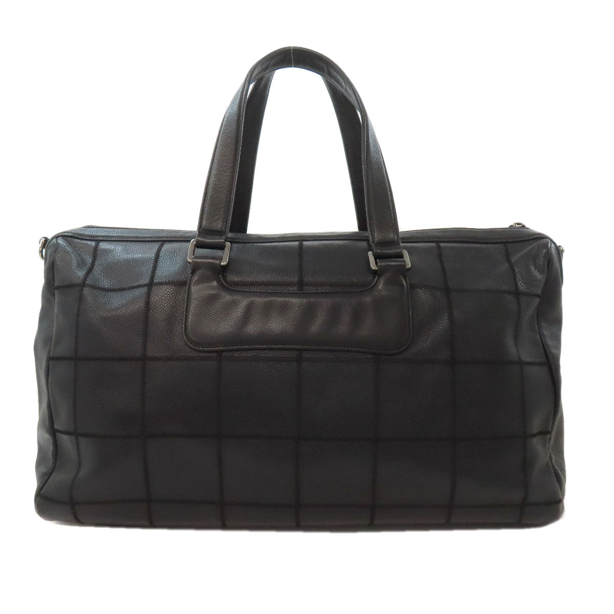 CHANEL シャネル チョコバー シルバー金具 2WAY ボストンバッグ グレインド カーフスキン レディース 中古