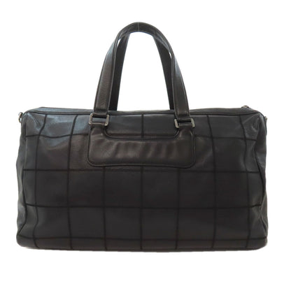 CHANEL シャネル チョコバー シルバー金具 2WAY ボストンバッグ グレインド カーフスキン レディース 中古