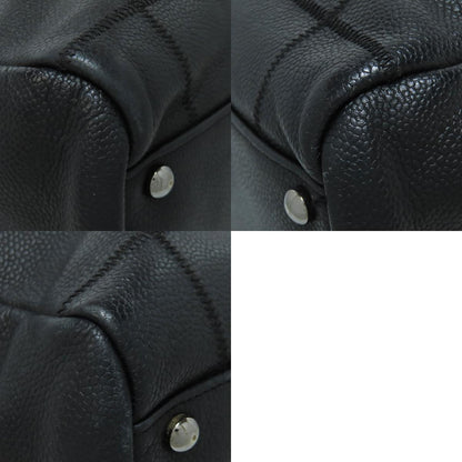 CHANEL シャネル チョコバー シルバー金具 2WAY ボストンバッグ グレインド カーフスキン レディース 中古